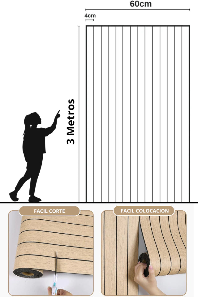 Wall Panel Rollo Autoadhesivo (3m x 0.60cm)