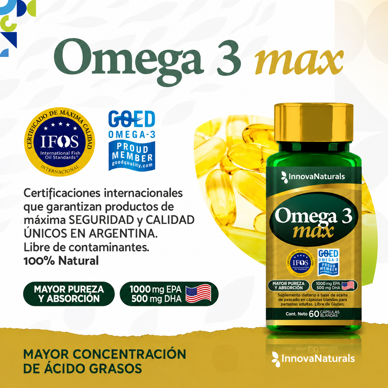 Omega 3 MAX 1000EPA/500DHA - Innovanaturals