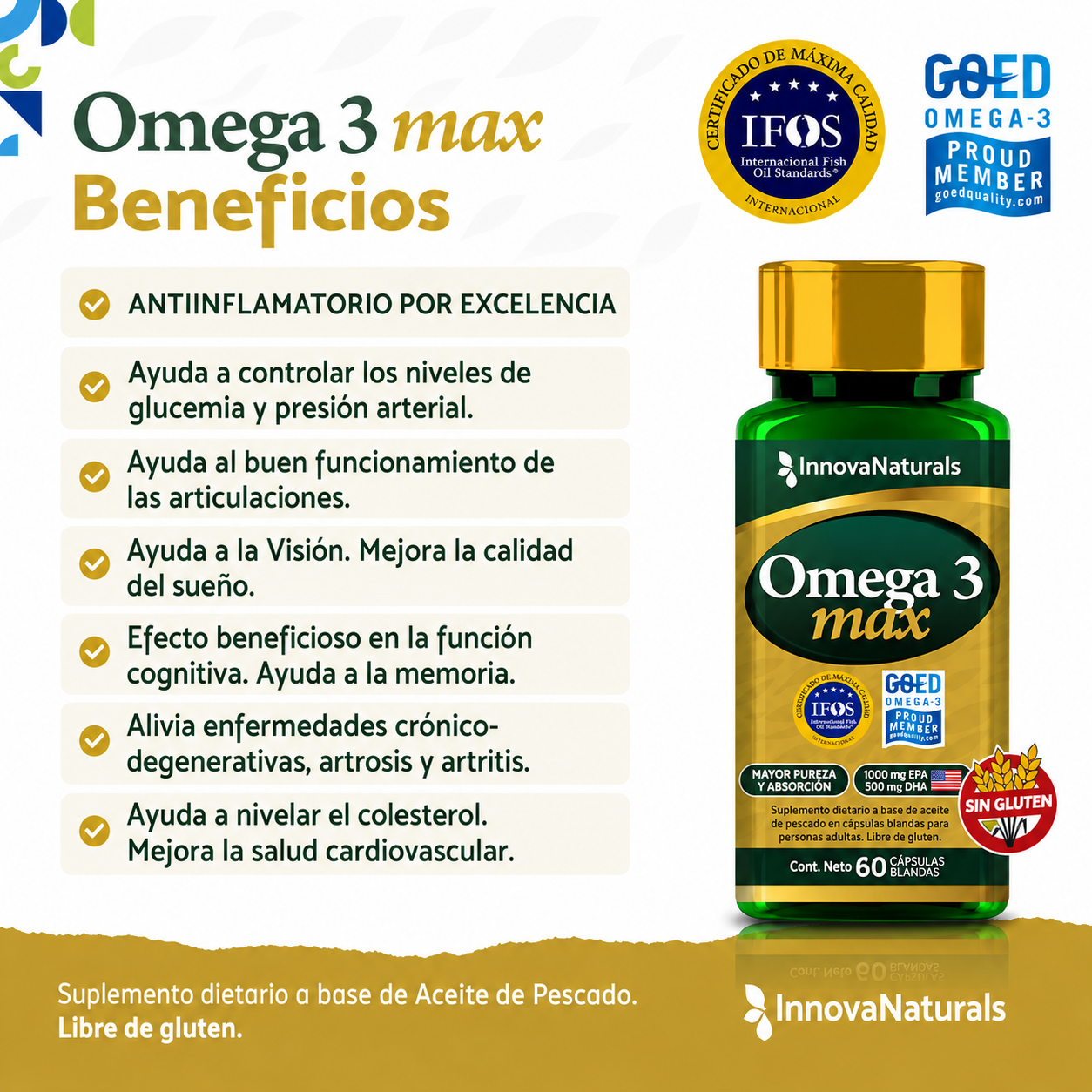 Omega 3 MAX 1000EPA/500DHA - Innovanaturals