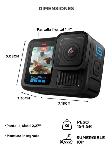 Gopro Hero13 Black Color Negro Cámara De Acción Sumergible
