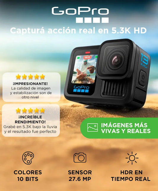Gopro Hero13 Black Color Negro Cámara De Acción Sumergible